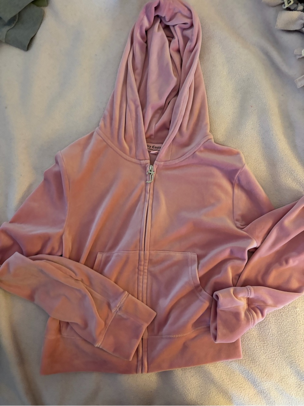 Juicy Couture Light Pink Velour Zip Hoodie Jacket